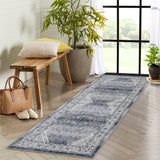 Garvee Persian Grey 2x6 Runner Rugs Vintage Hallway Area Rug Print Distressed Kitchen Indoor Bedroom Rug Washable Living Room Retro Rug for Dining Room - Gray