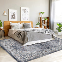 Garvee Persian Grey 5x7 Area Rugs for Living Room Print Distressed Indoor Floor Rug Washable Rug Non Slip Vintage Rug for Bedroom Dining Room