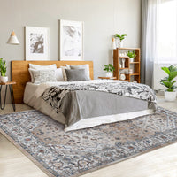 Garvee Persian Light Brown 5x7 Area Rugs for Living Room Print Distressed Indoor Floor Rug Washable Rug Non Slip Vintage Rug for Bedroom Dining Room