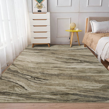Garvee Abstract Taupe 5x7 Machine Washable Area Rug, Carpet Stain Resistant Non-Slip Accent Rug Modern Abstract Living Room Rug Floor Cover for Dining Office Bedroom