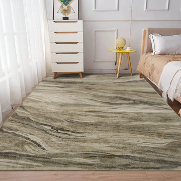 Garvee Abstract Taupe 5x7 Machine Washable Area Rug, Carpet Stain Resistant Non-Slip Accent Rug Modern Abstract Living Room Rug Floor Cover for Dining Office Bedroom