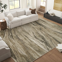 Garvee Abstract Taupe 5x7 Machine Washable Area Rug, Carpet Stain Resistant Non-Slip Accent Rug Modern Abstract Living Room Rug Floor Cover for Dining Office Bedroom