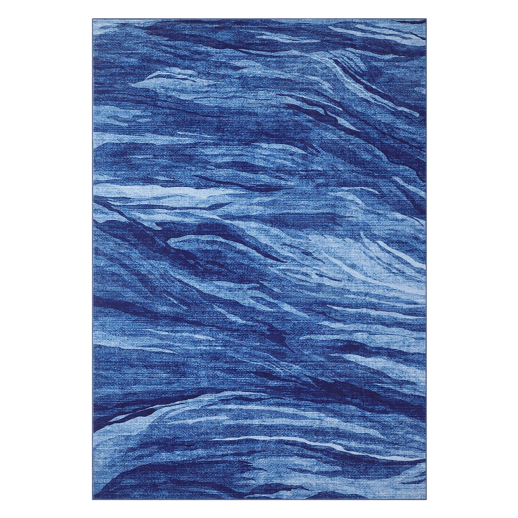 Garvee Abstract Navy Blue 8x10 Washable Area Rug, Large Modern Area Rug Stain Resistant Non-Slip Accent Rug Abstract Floor Cover Carpet Rug for Living Room Decor