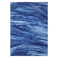 Garvee Abstract Navy Blue 8x10 Washable Area Rug, Large Modern Area Rug Stain Resistant Non-Slip Accent Rug Abstract Floor Cover Carpet Rug for Living Room Decor