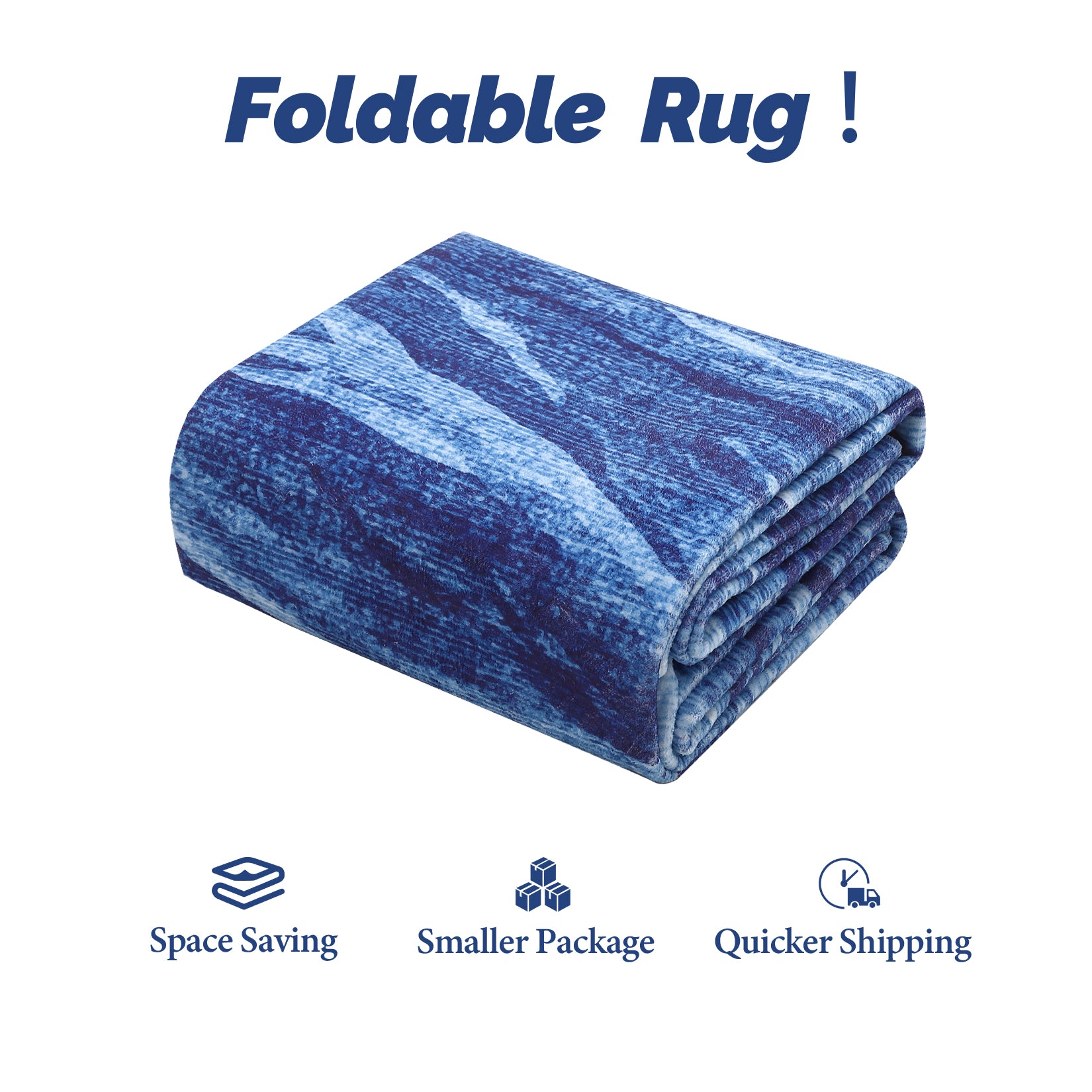 Garvee Abstract Navy Blue 9x12 Rug, Machine Washable Stain Resistant Non-Slip Carpet for Living Room & Bedroom | Modern Accent Decor
