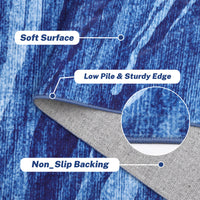 Garvee Abstract Navy Blue 9x12 Rug, Machine Washable Stain Resistant Non-Slip Carpet for Living Room & Bedroom | Modern Accent Decor