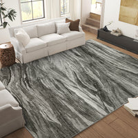 Garvee Washable Rug 8x10 Abstract Area Rug Large Modern Area Rug Stain Resistant Non-Slip Accent Rug Abstract Floor Cover Carpet Rug for Living Room Decor, Grey