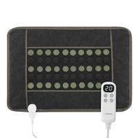 Garvee Far Infrared Heating Pad for Back Pain Relief, Natural Jade & Tourmaline Heating Pad,  Therapy Pads for Neck Shoulders and Period Cramps, Auto Shut Off , LCD Display 32" X 21" (Black)
