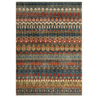 Garvee Boho Multicolor 9x12 Large Area Washable Rug, Distressed Geometric Printed Living Room Rug, Non-Slip Low Pile Floor Carpet, Foldable Non-Shedding Accent Rug for Bedroom, Office