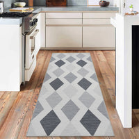 Garvee 8x10 Geometric Area Rug – Washable Non-Slip Modern Abstract Low Pile Carpet for Living Room, Bedroom & Dining Room, Gray