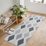 Garvee 2x6 Geometric Area Rug – Washable Non-Slip Modern Abstract Low Pile Carpet for Living Room, Bedroom & Dining Room, Gray - Gray