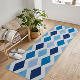 Garvee 2x6 Geometric Area Rug – Washable Non-Slip Modern Abstract Low Pile Carpet for Living Room, Bedroom & Dining Room, Blue Green - Blue-Green