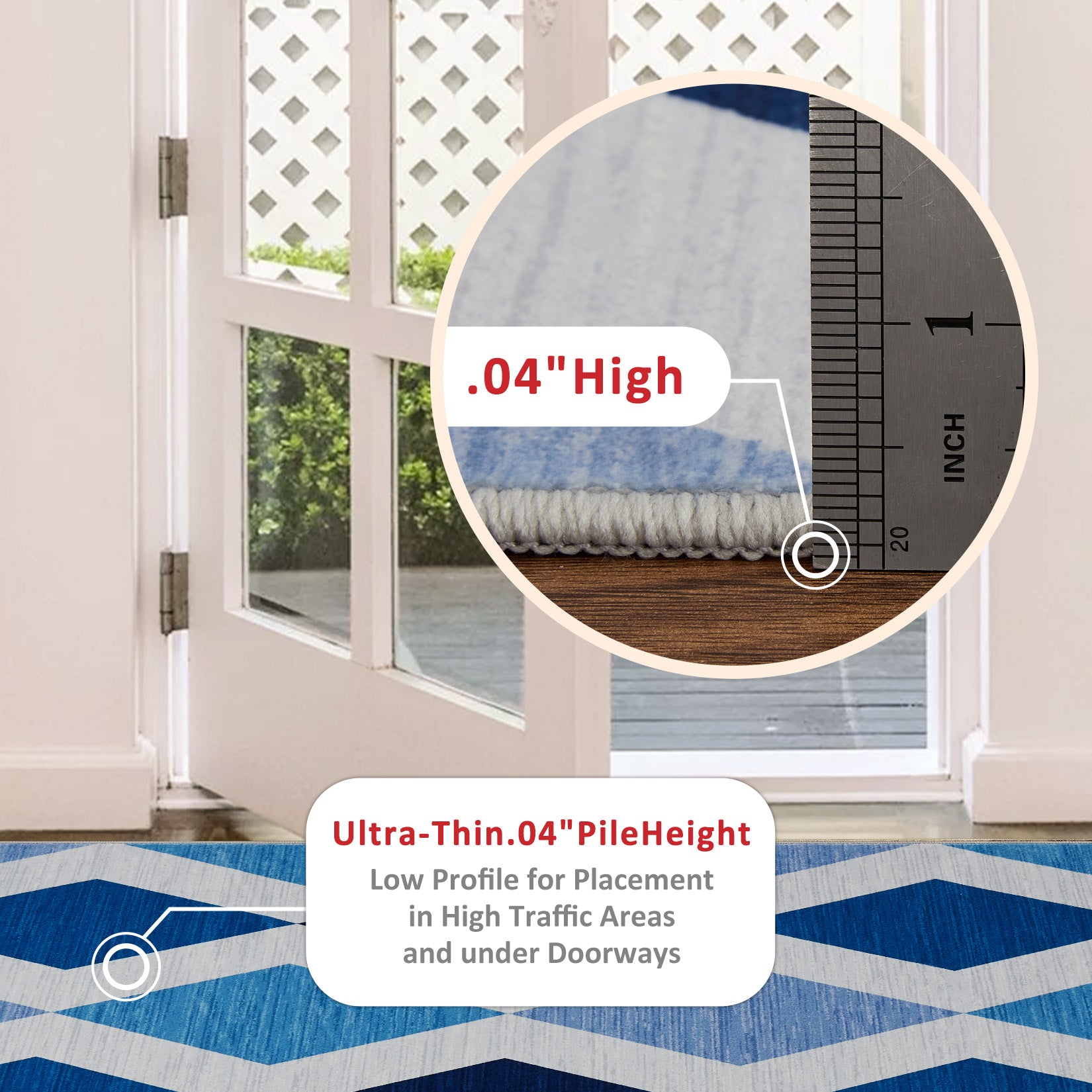 Garvee 8x10 Geometric Area Rug – Washable Non-Slip Modern Abstract Low Pile Carpet for Living Room, Bedroom & Dining Room, Blue Green