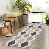 Garvee 2x6 Geometric Area Rug – Washable Non-Slip Modern Abstract Low Pile Carpet for Living Room, Bedroom & Dining Room, Camel Brown - Camel Brown