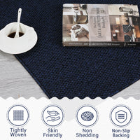 Garvee Runner Rug Modern Solid Textured Washable Hallway Runner Rug, Non-Slip Stain Resistant Area Rug Contemporary Weaving Kitchen Mat Floor Cover Carpet for Doorway Bedside, 2' x 6', Navy