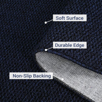 Garvee 8x10 Area Rug Modern Solid Textured Large Area Rug Machine Washable Rug for Living Room, Non-Slip Stain Resistant Accent Rug Contemporary Weaving Floor Cover Carpet for Bedroom, Navy