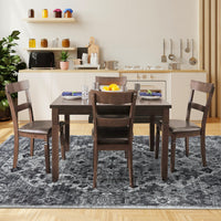Garvee Vintage Floral Washable Area Rug, Dark Gray 8x10 Non Slip Low Pile Rug for Living Room and Bedroom, Kid and Pet Friendly