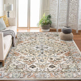 Garvee Vintage Floral Washable Area Rug, Beige 10x13 Non Slip Low Pile Rug for Living Room and Bedroom, Kid and Pet Friendly - Beige
