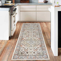 Garvee Vintage Floral Washable Runner Rug, 2x6 Non Slip Low Pile Hallway and Entryway Rug, Kid and Pet Friendly