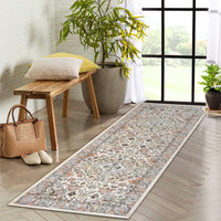 Garvee Vintage Floral Washable Runner Rug, 2x6 Non Slip Low Pile Hallway and Entryway Rug, Kid and Pet Friendly