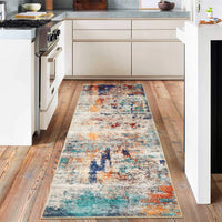 Garvee Modern Abstract Boho Washable Area Rug High-Traffic Areas Living Room Bedroom Kitchen Dining Mul 2x6