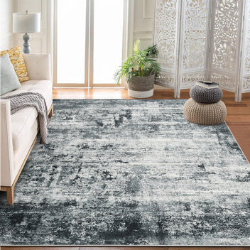 Garvee Modern Abstract Boho Washable Area Rug High-Traffic Areas Living Room Bedroom Kitchen Dining Grey 9x12