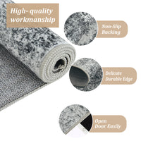 Garvee 6 ft x 9 ft Washable Area Rug, Non Slip Abstract Rug, Soft Faux Wool, Low Pile, Grey for Living Room Bedroom Dining Room
