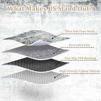 Garvee Modern Abstract Boho Washable Area Rug High-Traffic Areas Living Room Bedroom Kitchen Dining Grey 2x6