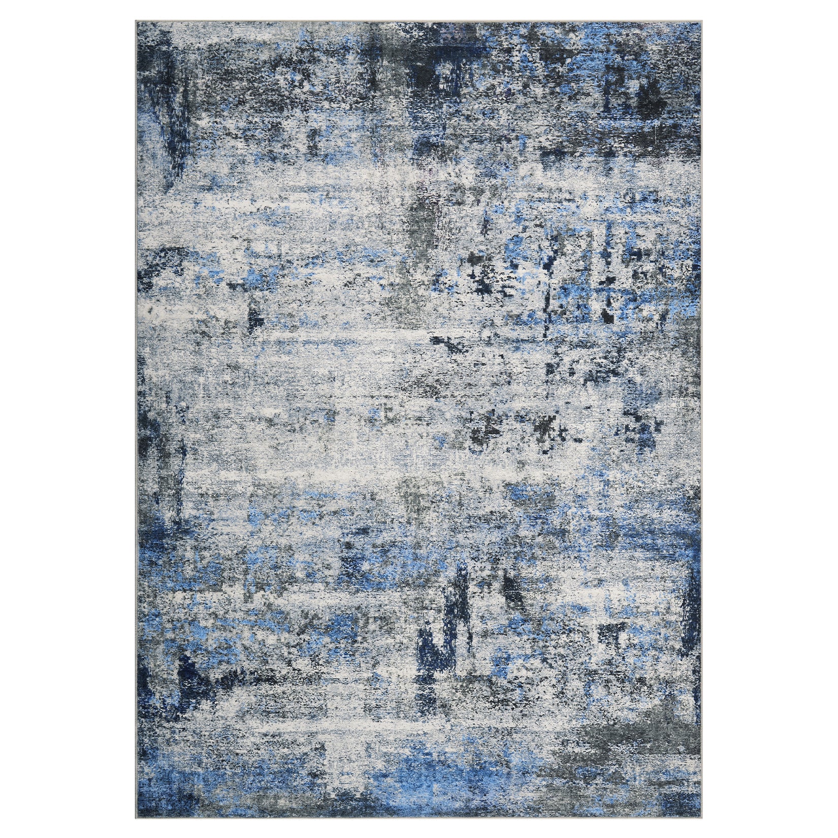 Garvee Modern Abstract Boho Washable Area Rug High-Traffic Areas Living Room Bedroom Kitchen Dining Blue 9x12