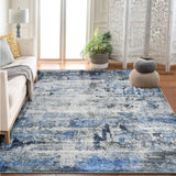 Garvee Modern Abstract Boho Washable Area Rug High-Traffic Areas Living Room Bedroom Kitchen Dining Blue 10x13 - Blue