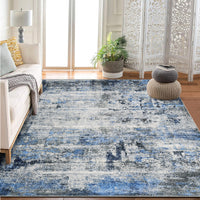 Garvee Modern Abstract Boho Washable Area Rug High-Traffic Areas Living Room Bedroom Kitchen Dining Blue 10x13