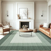 Garvee 10x13 Large Green Area Rug – Modern Bordered Gradient Rug, Washable Non-Slip Low Pile Carpet for Living Room, Bedroom & Dining Room, Soft Minimalist Design