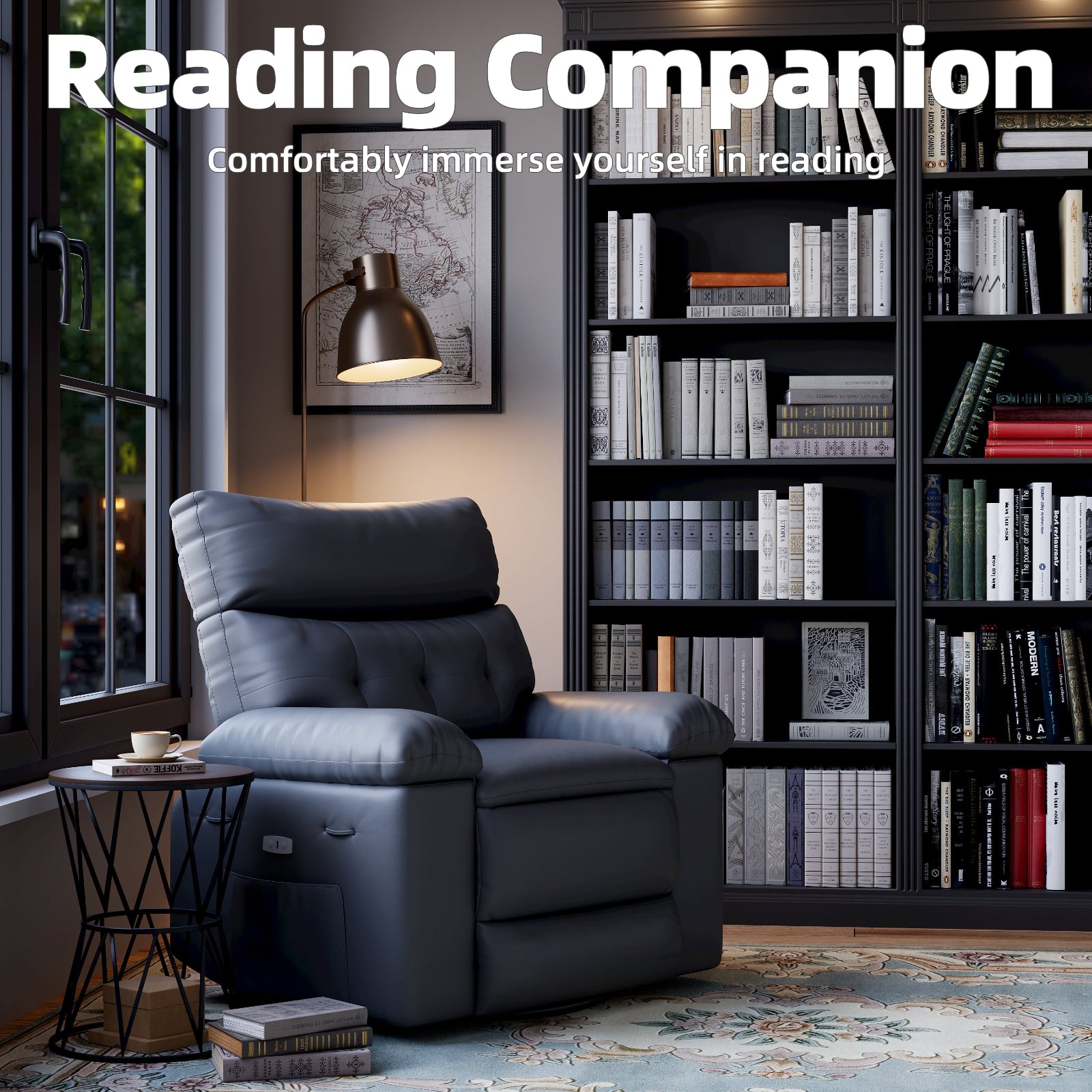 Garvee Oversized Recliner Chairs with Heat and Massage - 360° Swivel Lazy Boy Recliner Chair for Adults- Manual Rocking Chair with Cup Holder for Living Rooms, Bedrooms, and Nurseries - Grey