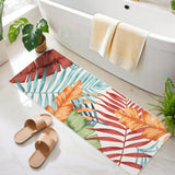 Garvee 2x6 Tropical Leaf Runner Rug Washable Non Slip Runner Low Pile Non Shedding Floor Carpet, Soft Thin Runner, Modern Botanical Runner, Colorful Hallway Runner for Kitchen, Laundry Room - Colorful