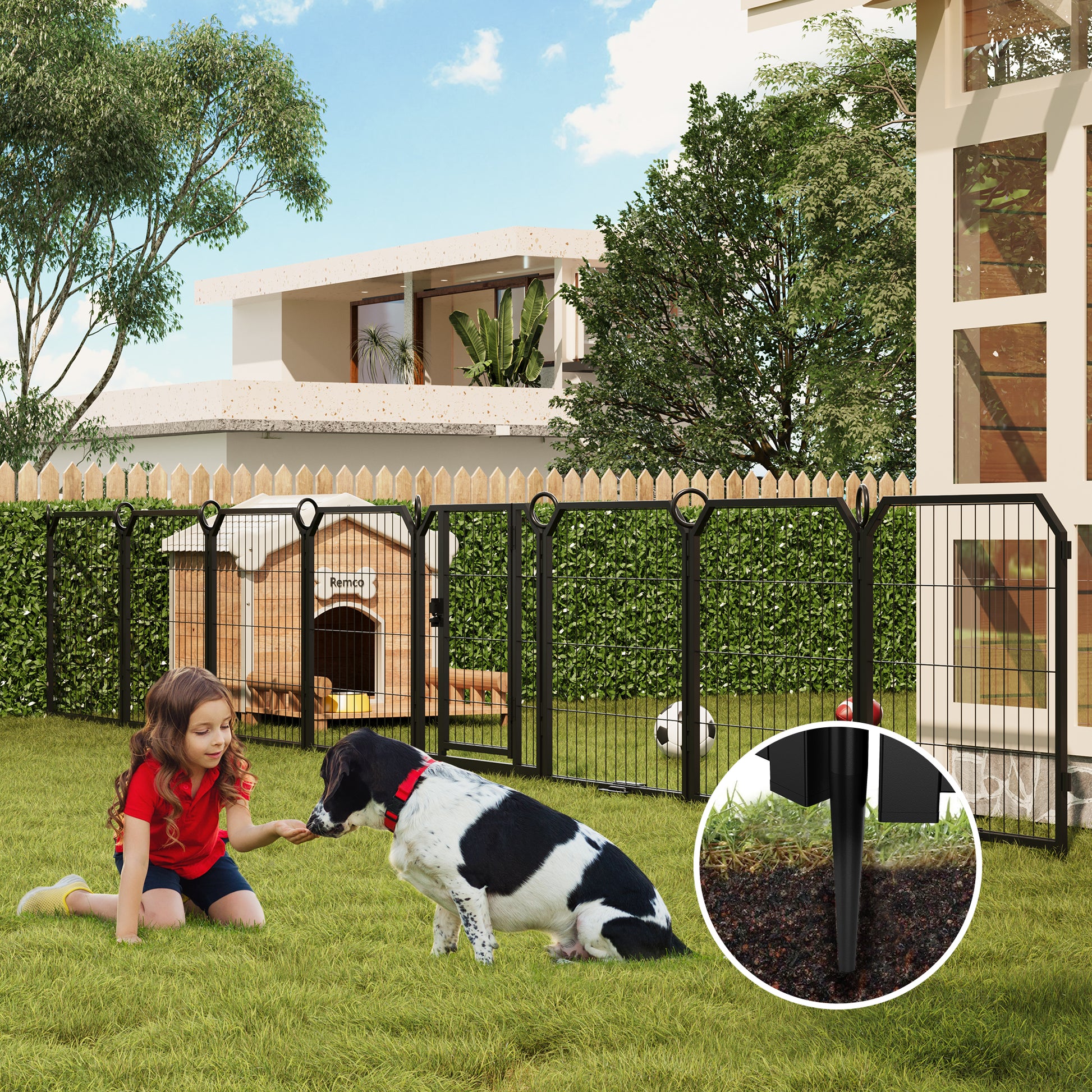 Garvee Dog Playpen Outdoor, 32 inch 16 Panels Dog Pen Indoor Heavy Duty Puppy Exercise Pen Metal Pet Fence for RV Camping/Yard/Garden