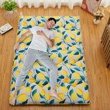Garvee Full Size Futon Mattress, Portable Tatami Floor Mat Sleeping Pad, Modern Roll Up Thick Lemon Pattern Japanese Mattress for Guest Room, Camping, Dormitory, Light Grey (53" x 80") - Light Gray