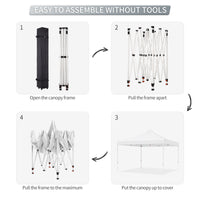 Garvee 10'x10' Instant Pop-Up Canopy Tent - Waterproof, Windproof & UV-Proof Gazebo w/3 Sidewalls, Wheeled Bag & Pegs (White)