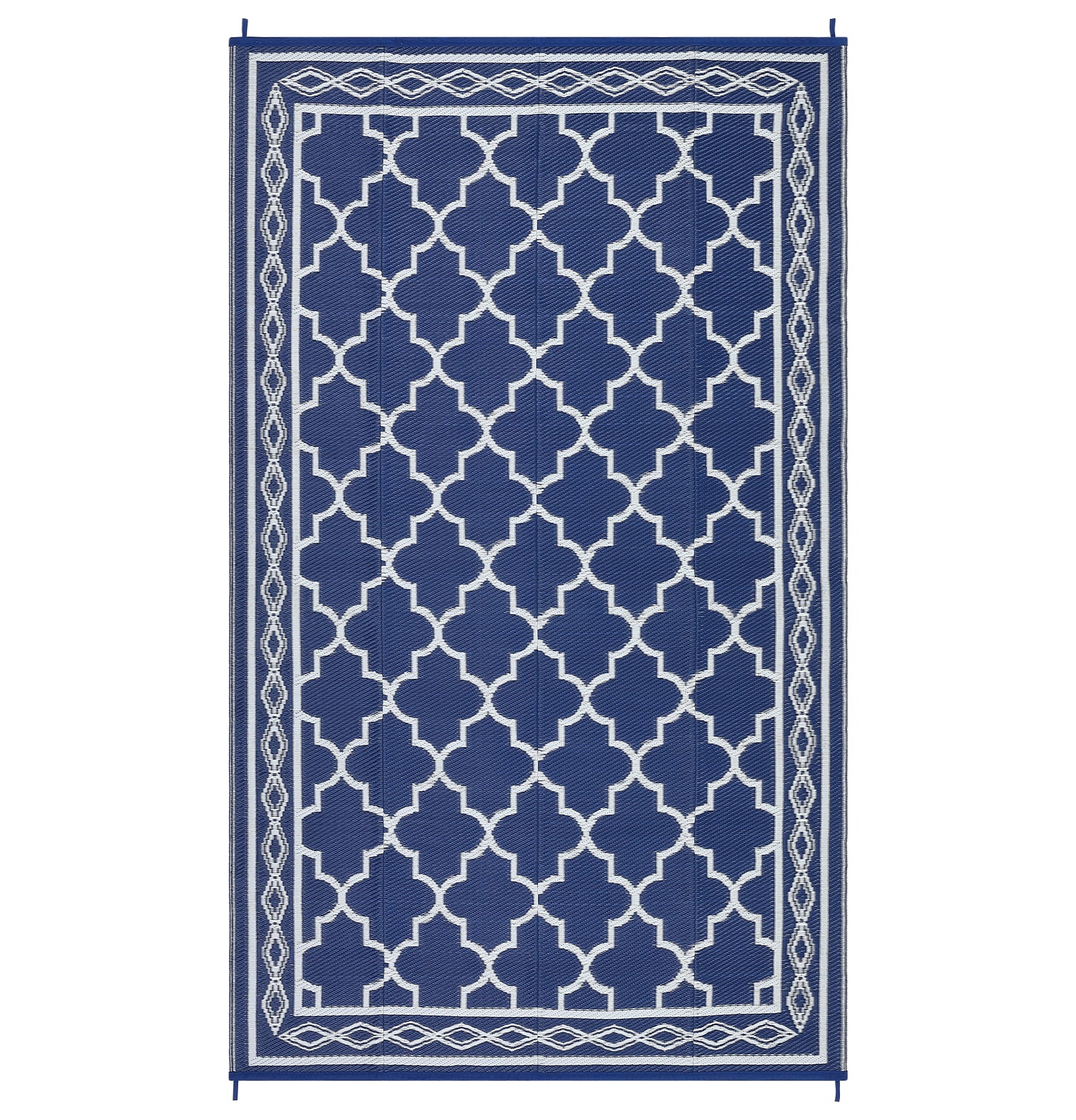 Garvee Outdoor Dark Blue 10x14 Waterproof Plastic Straw Rug, Reversible, UV-Resistant, Portable with Carry Bag & Stakes for Patio RV Camping