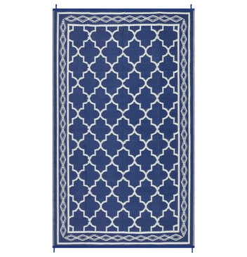 Garvee Outdoor Dark Blue 9x18 Plastic Straw Rug Waterproof Reversible UV Resistant Durable for Patio RV Beach Camping