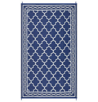 Garvee Outdoor Dark Blue 9x12 Rug Waterproof Reversible Patio Carpet Polypropylene UV & Stain Resistant Portable with Stakes for Camping Backyard Deck