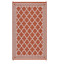 Garvee Outdoor Brick Red 9x12 Rug, Waterproof Reversible Plastic Straw Rug UV Resistant Easy Clean with Carry Bag & Stakes for Patio Camping