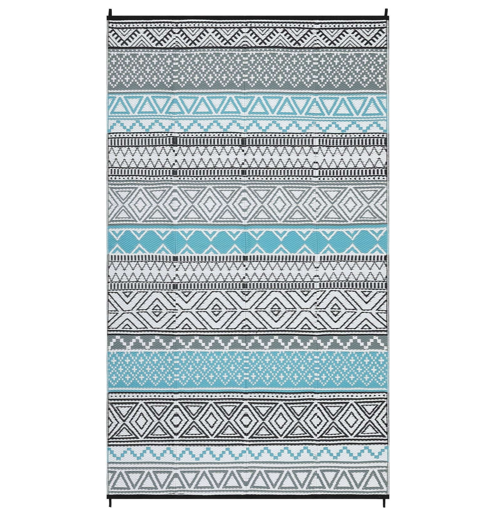 Garvee Outdoor Blue & Gray 8x10 Area Rug Plastic Water-Resistant Non-Slip Fade-Resistant Lightweight Portable Camping Picnic Mat