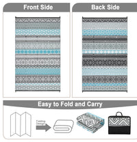 Garvee Outdoor Blue & Gray 8x10 Area Rug Plastic Water-Resistant Non-Slip Fade-Resistant Lightweight Portable Camping Picnic Mat