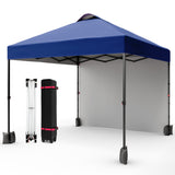 Garvee 10'x10' Pop Up Tent, Pop Up Canopy With Sidewall, UPF 50+, Easy to Set Up Outdoor Canopy, Adjustable Portable Gazebo for Parties, Camping, Gazebo With Wheel Cover Bag, 4 Sand Bags, 4 Ropes and 8 Spikes - Navy Blue