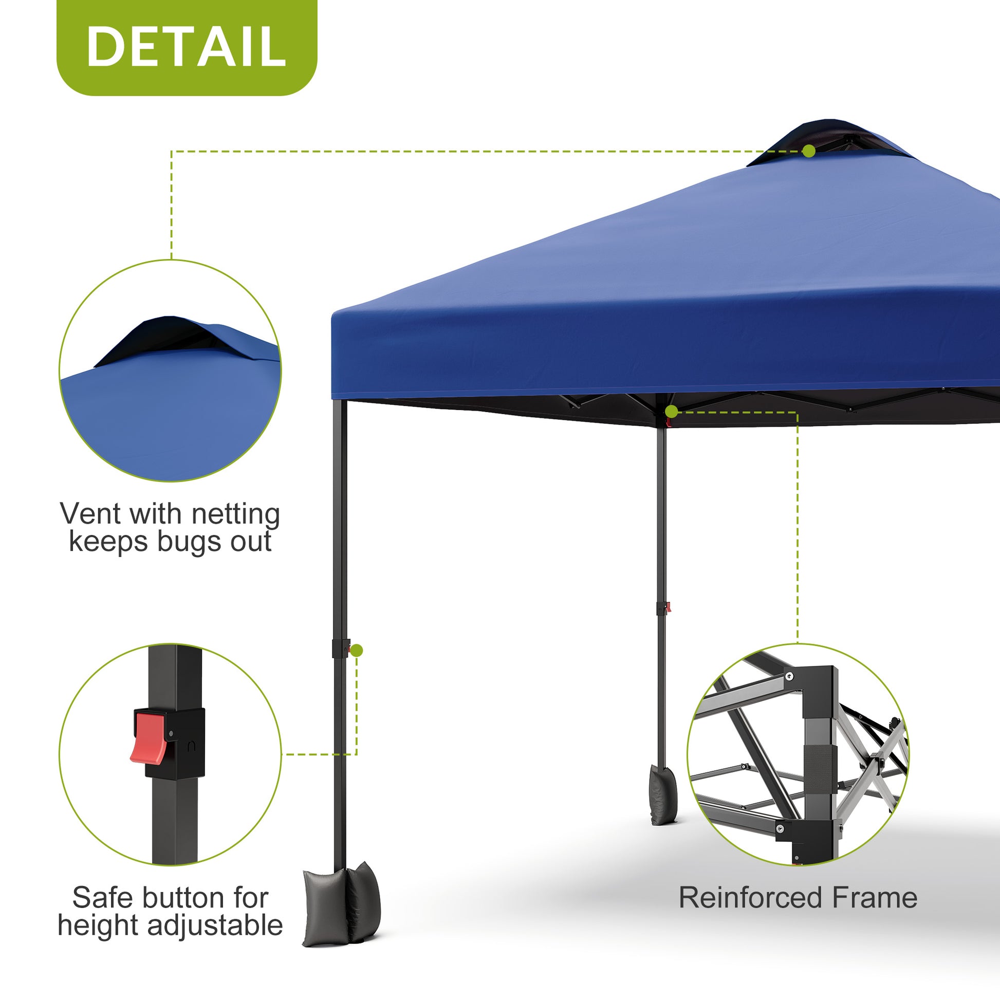 Garvee 10'x10' Pop Up Tent, Pop Up Canopy With Sidewall, UPF 50+, Easy to Set Up Outdoor Canopy, Adjustable Portable Gazebo for Parties, Camping, Gazebo With Wheel Cover Bag, 4 Sand Bags, 4 Ropes and 8 Spikes