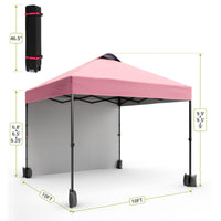 Garvee 10'x10' Pop Up Tent, Pop Up Canopy With Sidewall, UPF 50+, Easy to Set Up Outdoor Canopy, Adjustable Portable Gazebo for Parties, Camping, Gazebo With Wheel Cover Bag, 4 Sand Bags, 4 Ropes and 8 Spikes