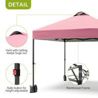 Garvee 10'x10' Pop Up Tent, Pop Up Canopy With Sidewall, UPF 50+, Easy to Set Up Outdoor Canopy, Adjustable Portable Gazebo for Parties, Camping, Gazebo With Wheel Cover Bag, 4 Sand Bags, 4 Ropes and 8 Spikes