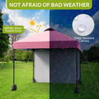 Garvee 10'x10' Pop Up Tent, Pop Up Canopy With Sidewall, UPF 50+, Easy to Set Up Outdoor Canopy, Adjustable Portable Gazebo for Parties, Camping, Gazebo With Wheel Cover Bag, 4 Sand Bags, 4 Ropes and 8 Spikes