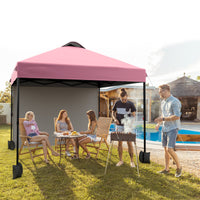 Garvee 10'x10' Pop Up Tent, Pop Up Canopy With Sidewall, UPF 50+, Easy to Set Up Outdoor Canopy, Adjustable Portable Gazebo for Parties, Camping, Gazebo With Wheel Cover Bag, 4 Sand Bags, 4 Ropes and 8 Spikes