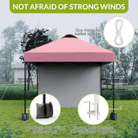 Garvee 10'x10' Pop Up Tent, Pop Up Canopy With Sidewall, UPF 50+, Easy to Set Up Outdoor Canopy, Adjustable Portable Gazebo for Parties, Camping, Gazebo With Wheel Cover Bag, 4 Sand Bags, 4 Ropes and 8 Spikes